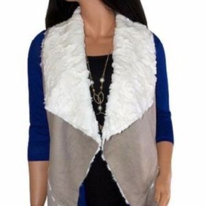 Gray Faux Fur Shearling Vest